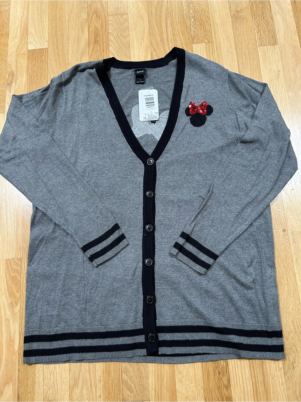 NWT Torrid Disney Minnie Mouse Cardigan with Sequins  - Size 1 (1X)